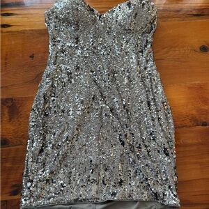 Silver Sequin Dress